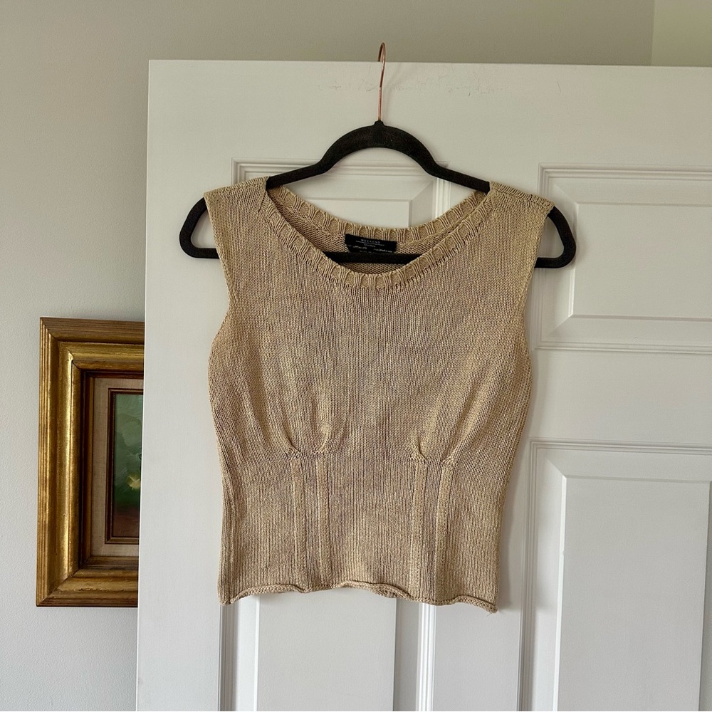 MaxMara Beige Knit Sleeveless Tank